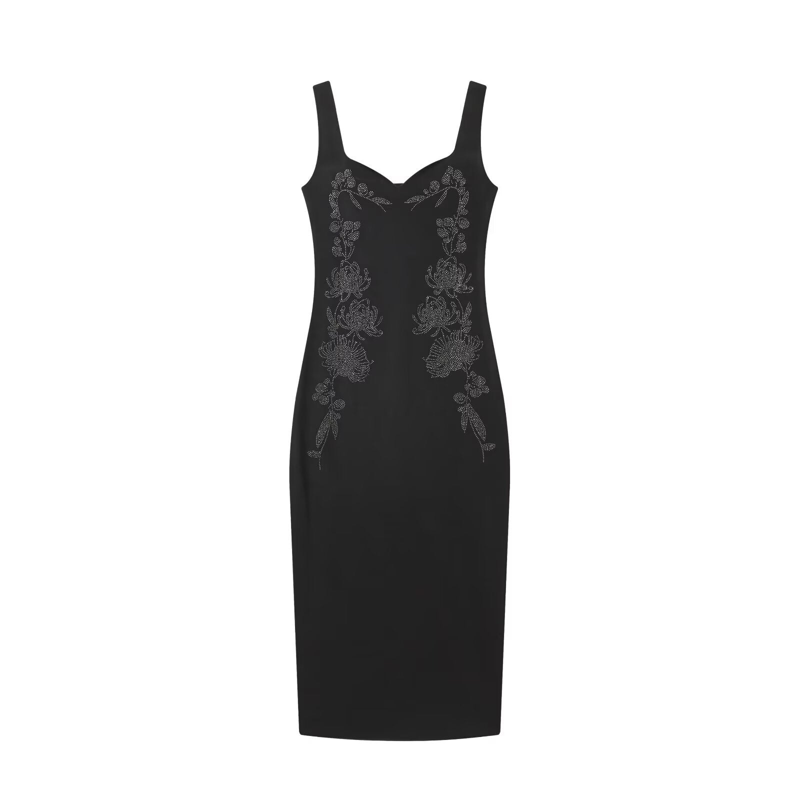 Light luxury rhinestone sparkling elastic MIDI dress